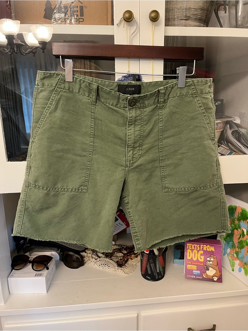 J. Crew Olive Green Cotton Cargo Shorts